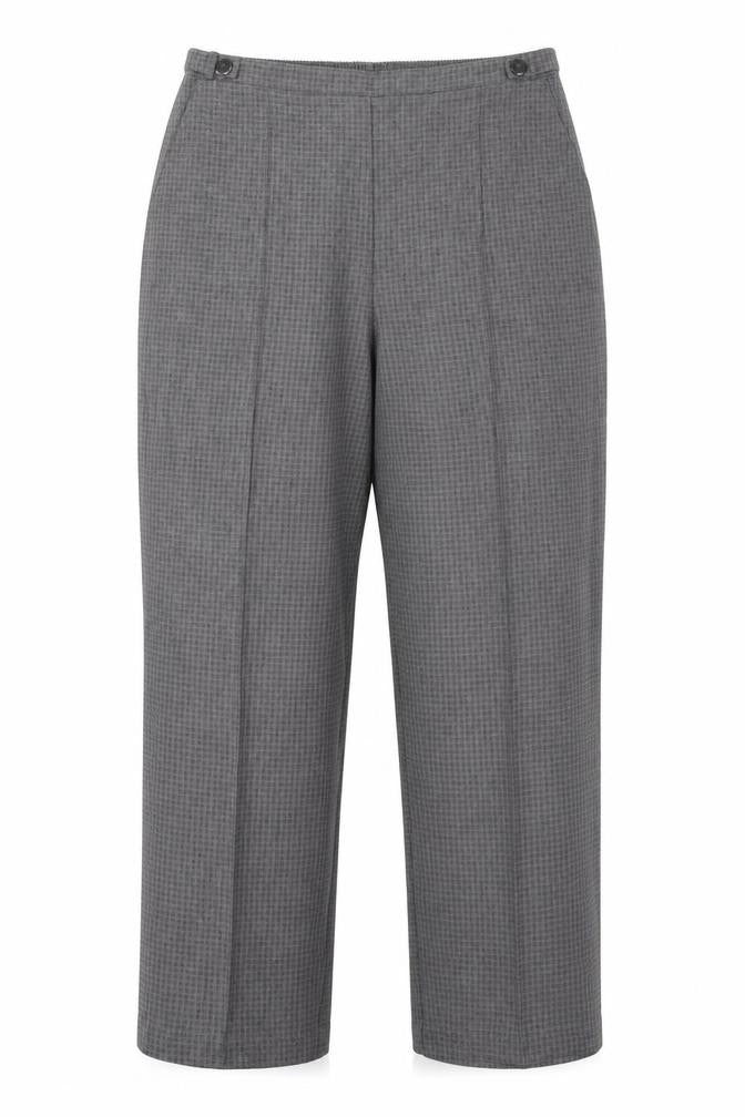 Bonmarché Womens Grey Check Trousers Size 14 L27 in