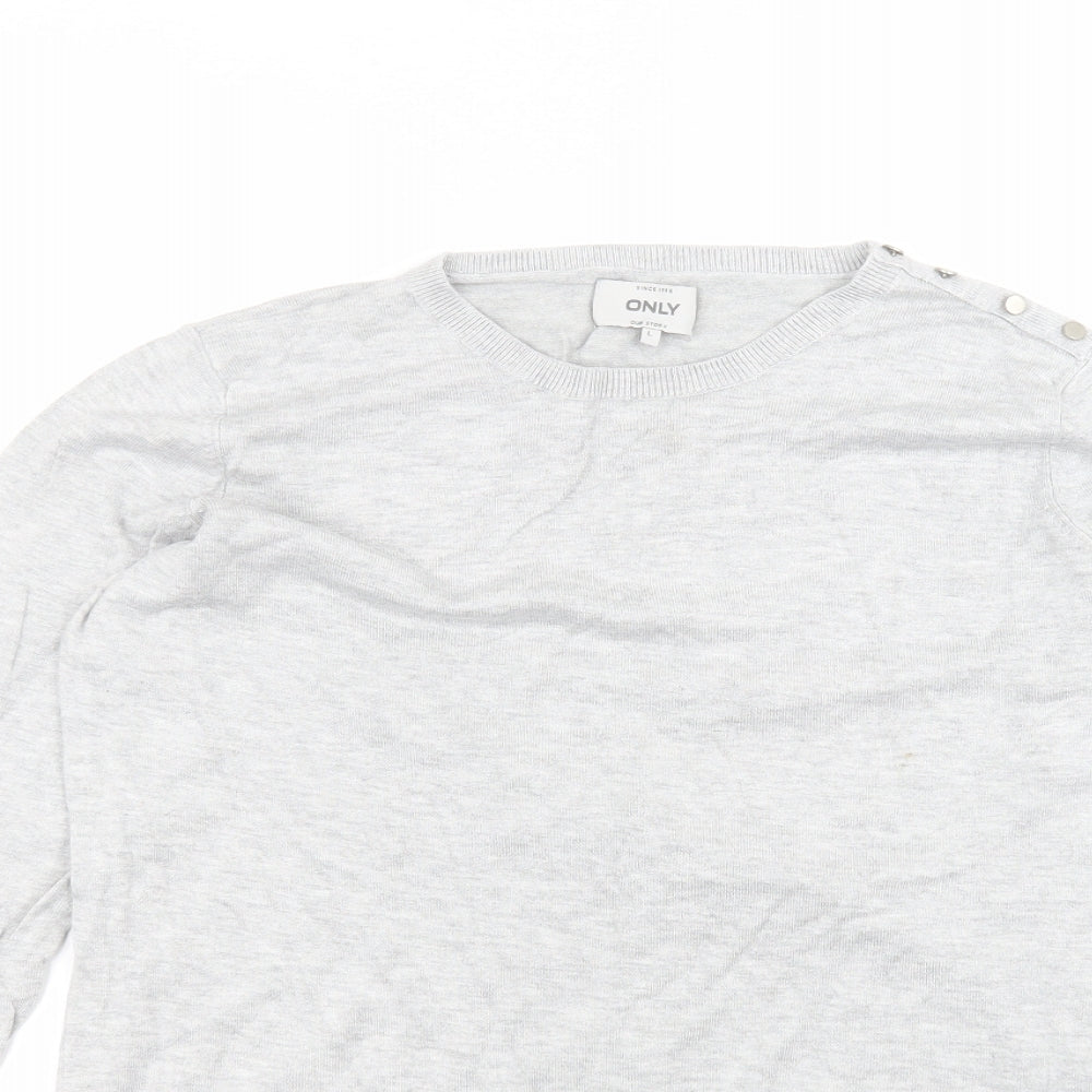 Only Womens Grey   Basic T-Shirt Size L