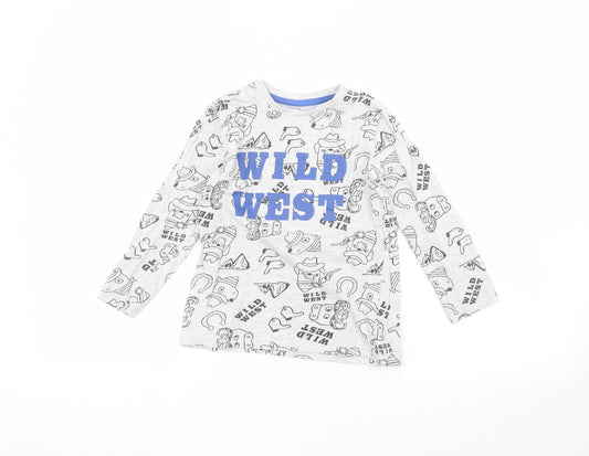 little kids Boys Grey   Basic T-Shirt Size 6 Years