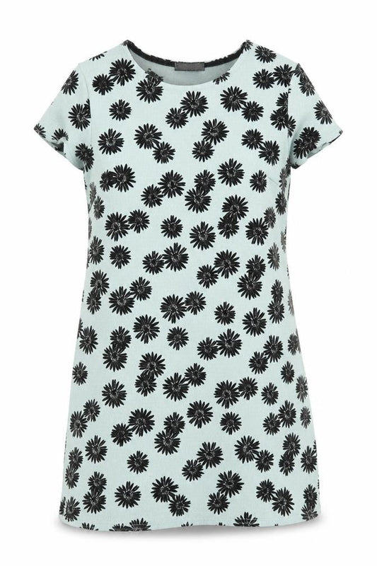 Select Womens Green Floral  A-Line  Size 12  - Black Flower Print