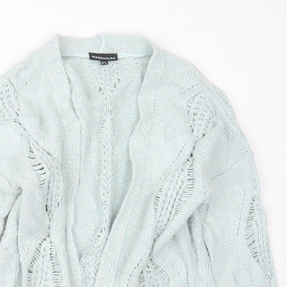 Warehouse Womens Blue  Knit Cardigan Jumper Size 8