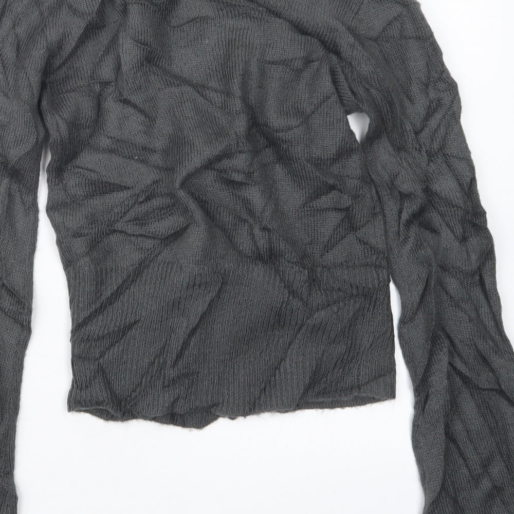 New Look Womens Grey  Knit Cardigan Jumper Size 6