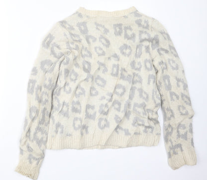Dorothy Perkins Womens White  Knit Pullover Jumper Size 10