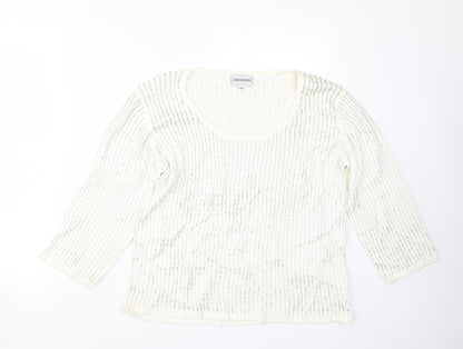 SAMARKAND Womens White  Knit Pullover Jumper Size M