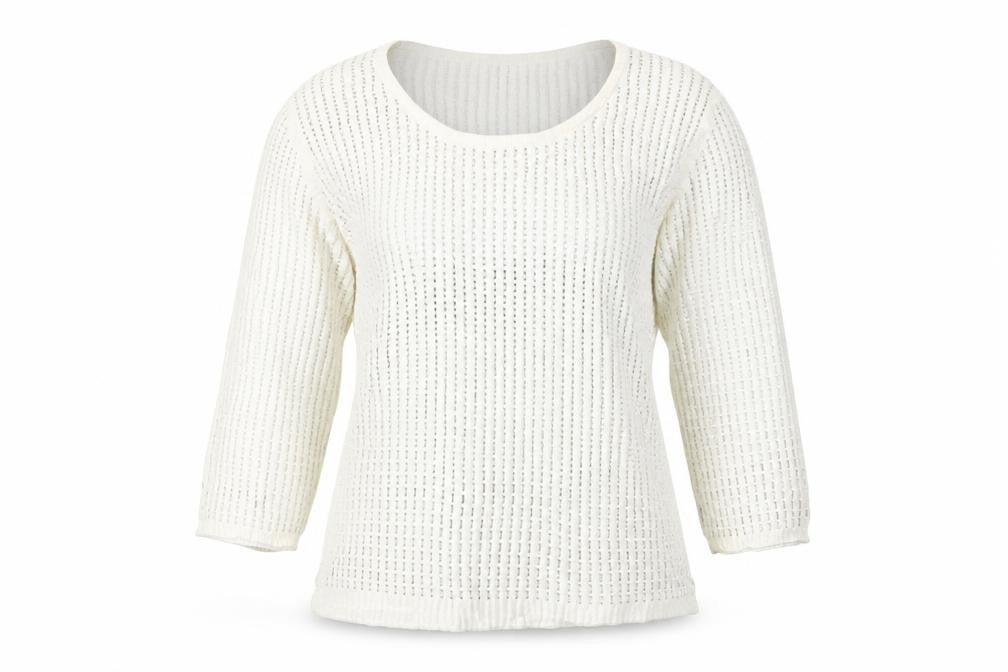 SAMARKAND Womens White  Knit Pullover Jumper Size M