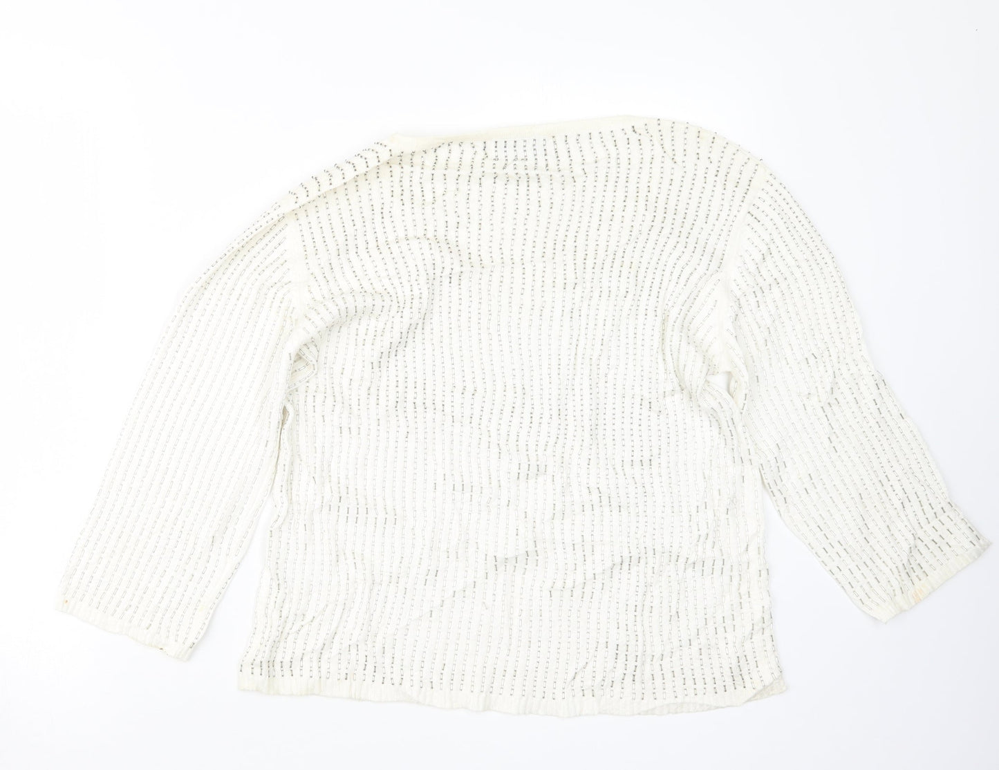 SAMARKAND Womens White  Knit Pullover Jumper Size M