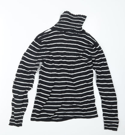 Preloved George Girls Black Striped  Pullover Jumper Size 11-12 Years - Back