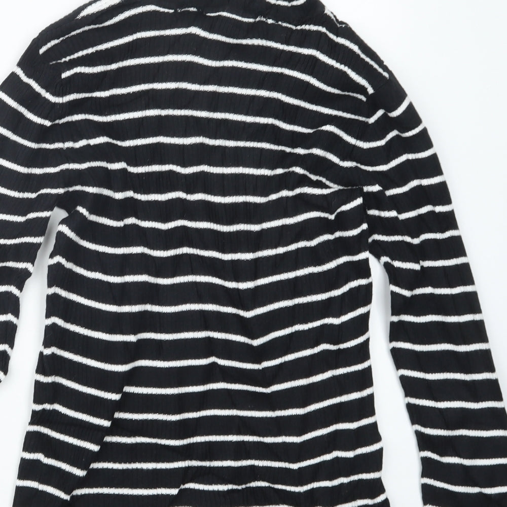 George Girls Black Striped  Pullover Jumper Size 11-12 Years