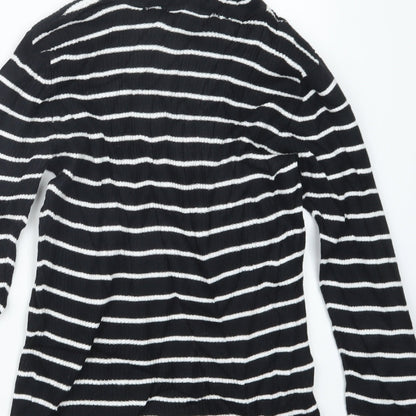 Preloved George Girls Black Striped  Pullover Jumper Size 11-12 Years - Label