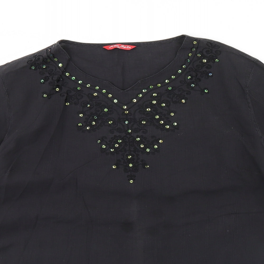 Kim spin Womens Grey   Basic Blouse Size XL