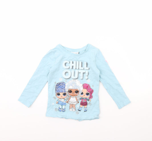 LOL Girls Blue   Basic T-Shirt Size 3 Years  - LOL Dolls