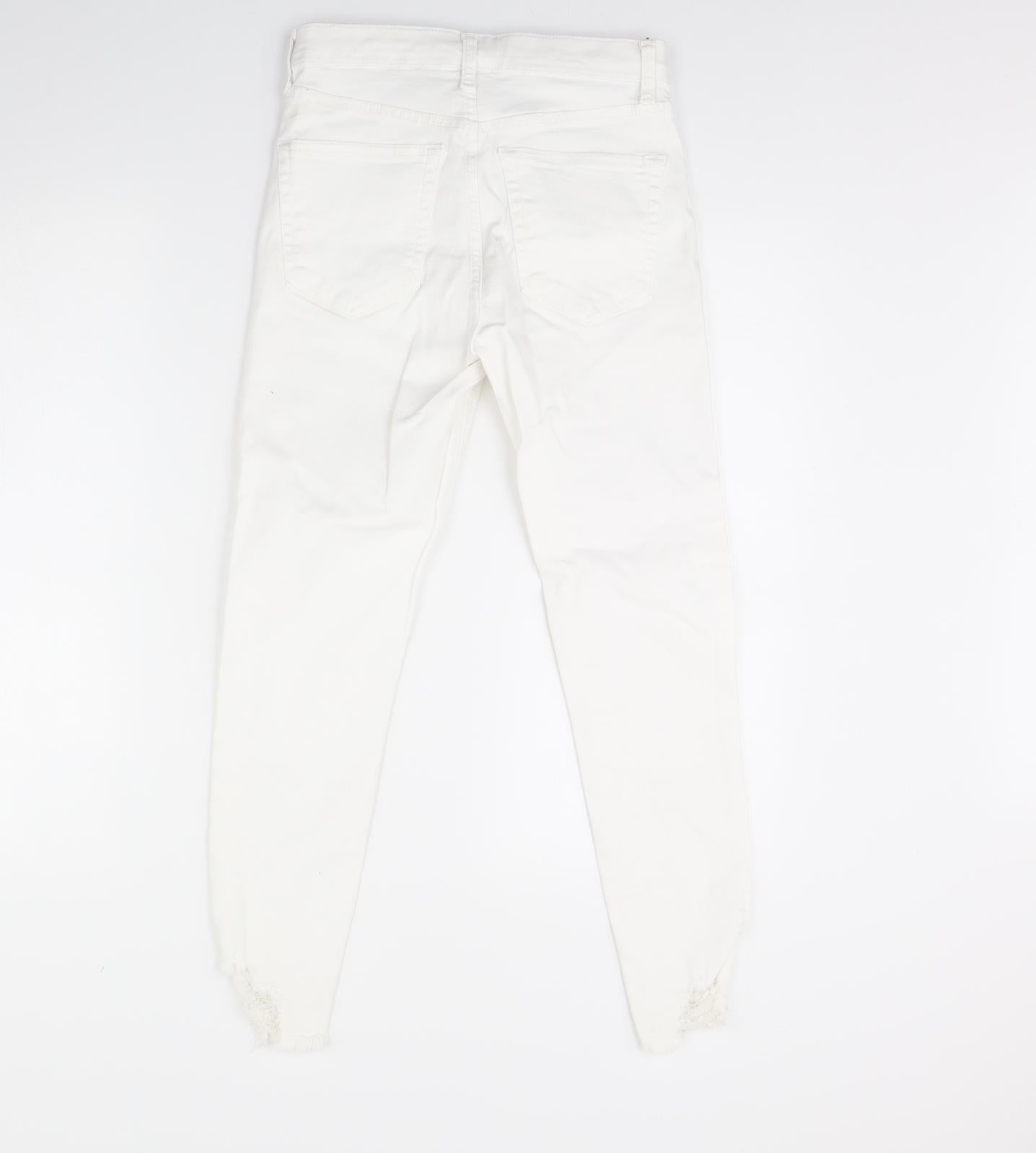 Topshop Womens White  Denim Skinny Jeans Size 28 in L28 in