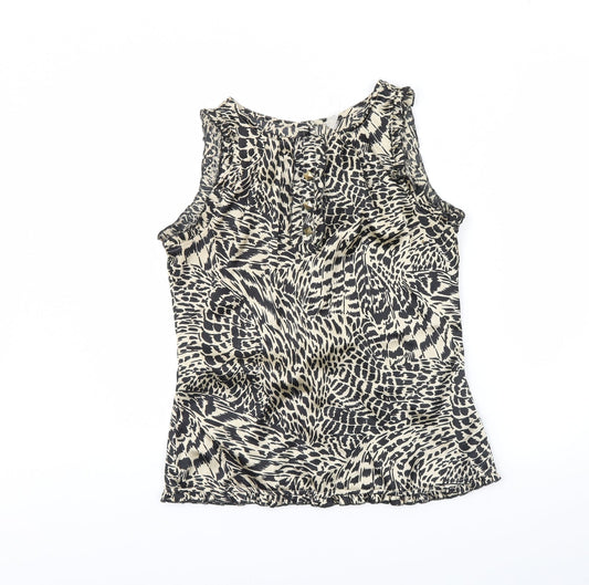 Preworn Womens Beige Geometric  Basic Tank Size 12