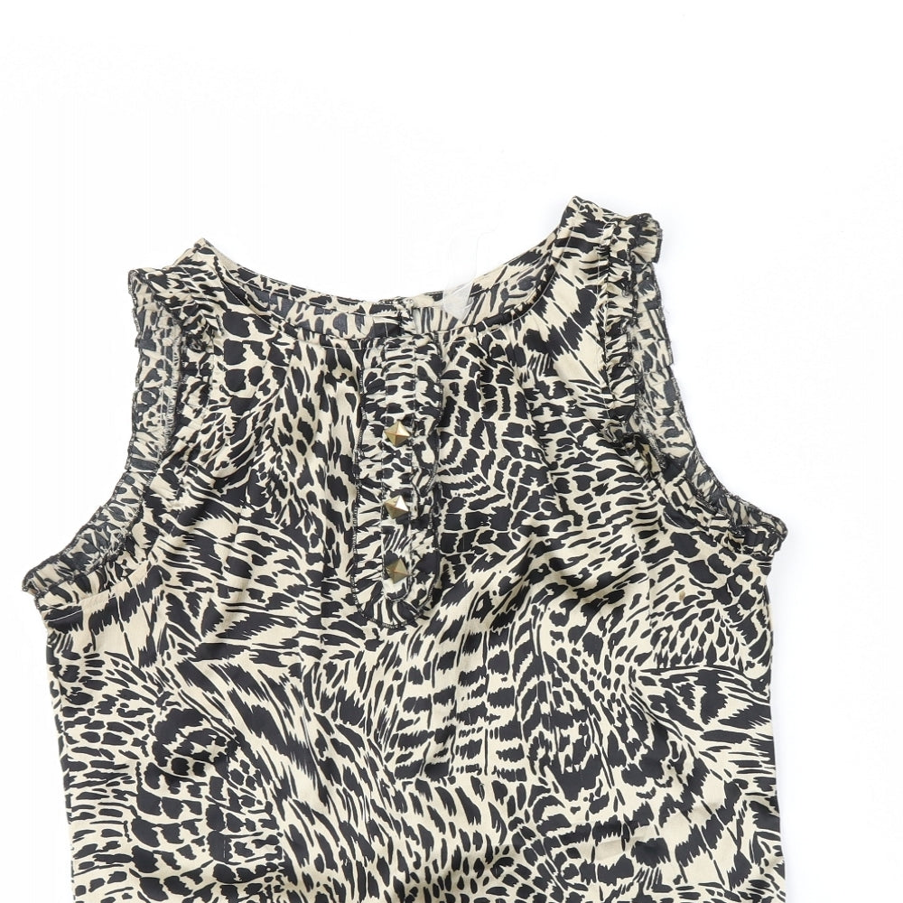 Preworn Womens Beige Geometric  Basic Tank Size 12