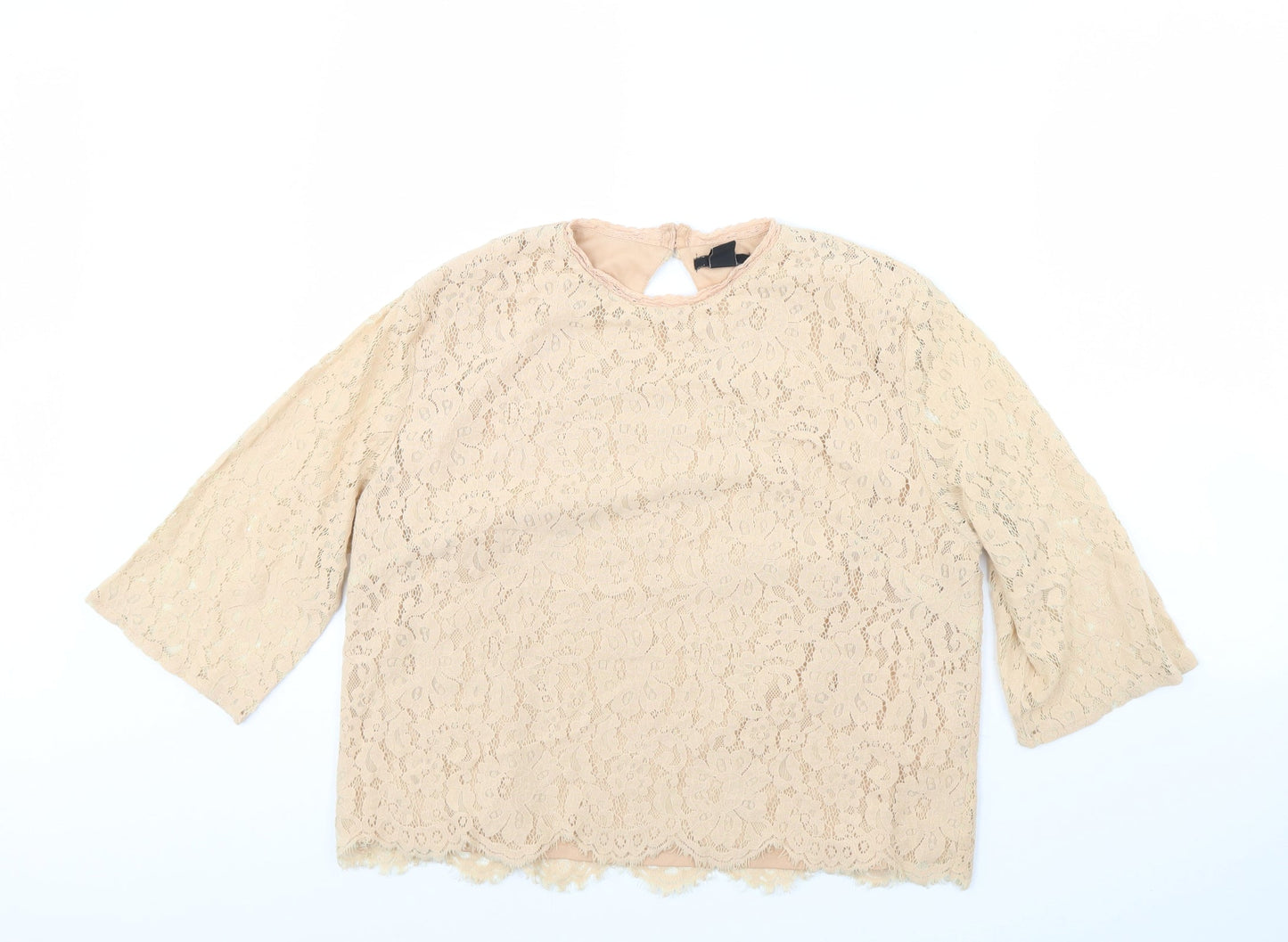 H&M Womens Beige   Basic Blouse Size 14