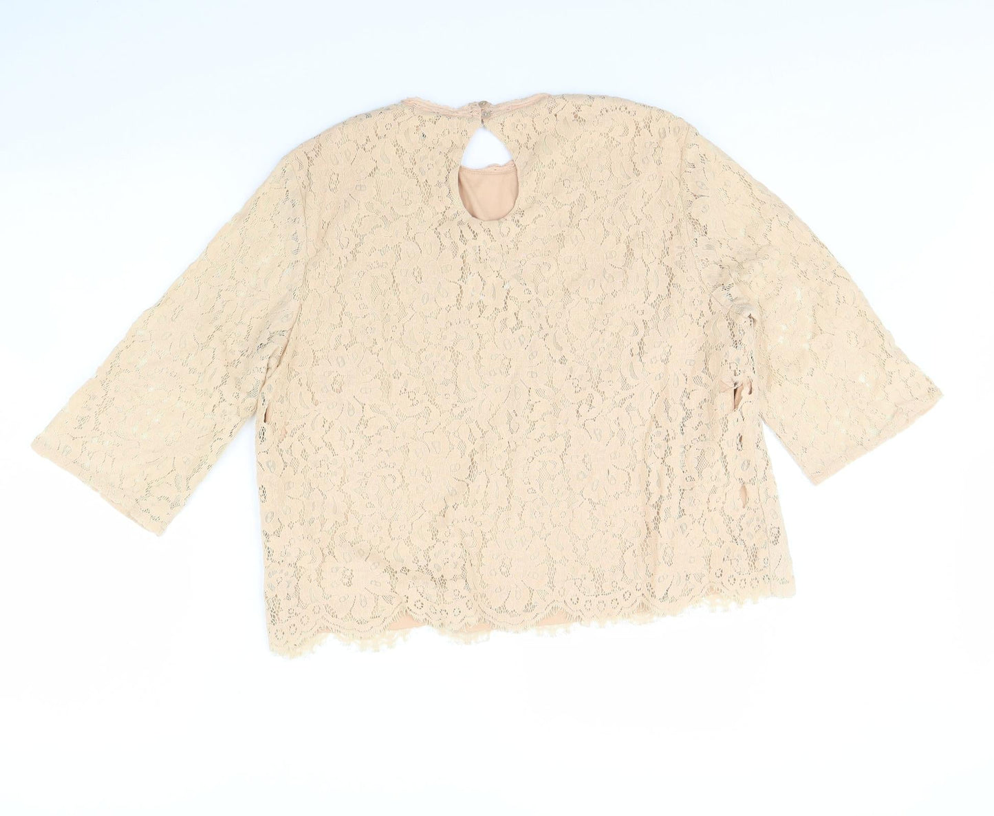 H&M Womens Beige   Basic Blouse Size 14