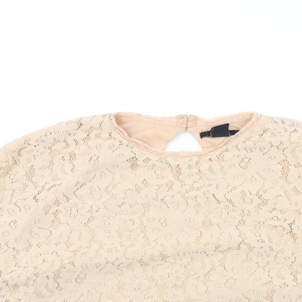 H&M Womens Beige   Basic Blouse Size 14