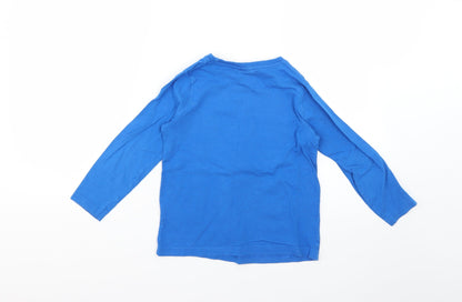 Preloved Primark Boys Blue Solid   Pyjama Top Size 5-6 Years - Back