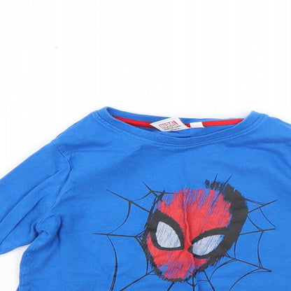 Preloved Primark Boys Blue Solid   Pyjama Top Size 5-6 Years - Detail