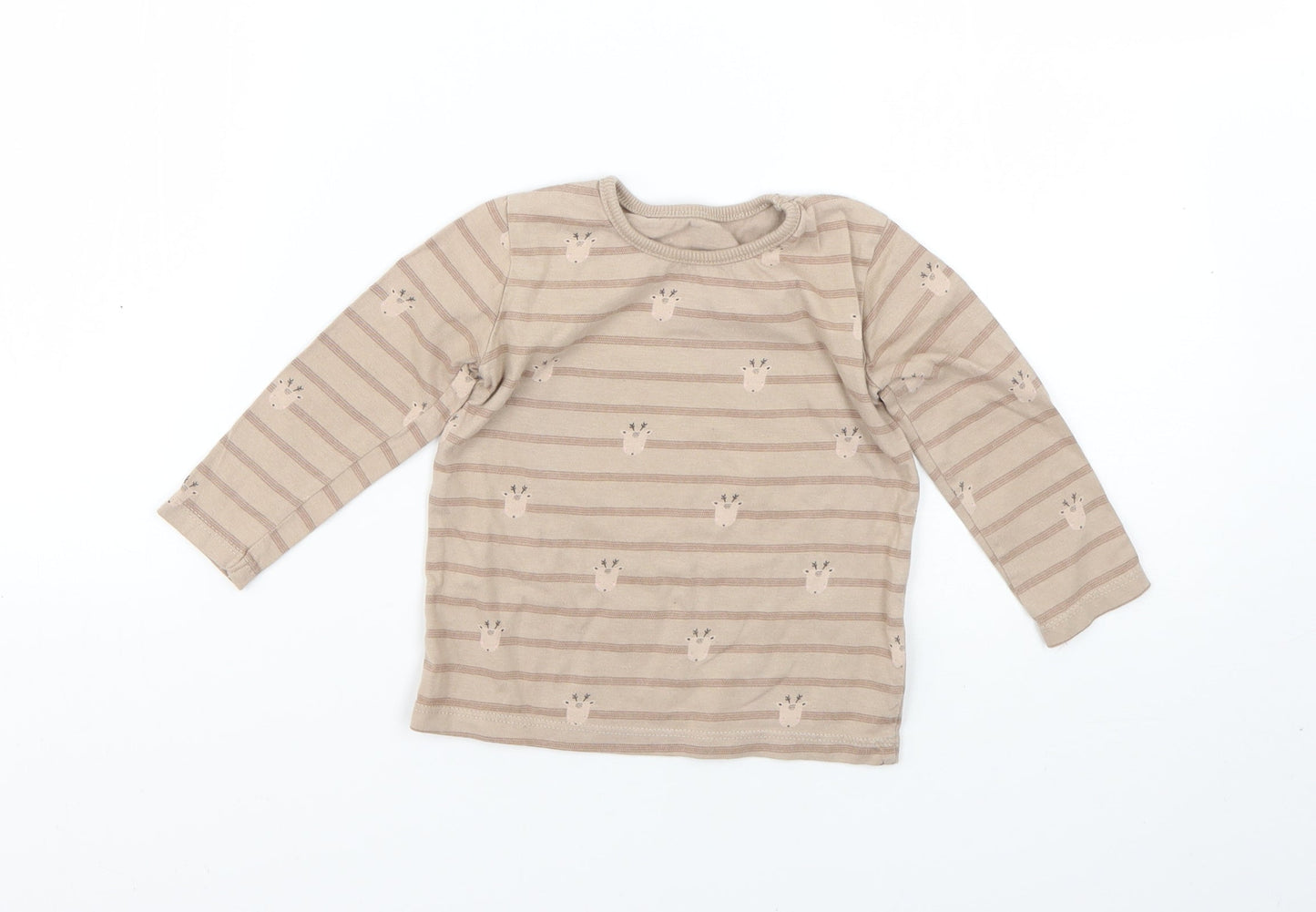 George Baby Brown Striped  Basic T-Shirt Size 9-12 Months