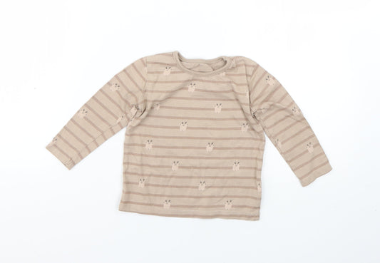George Baby Brown Striped  Basic T-Shirt Size 9-12 Months