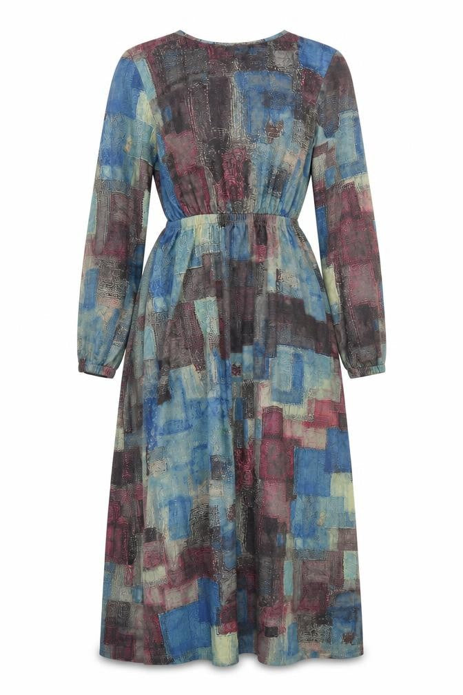 cindy Womens Multicoloured Geometric  Fit & Flare  Size 8