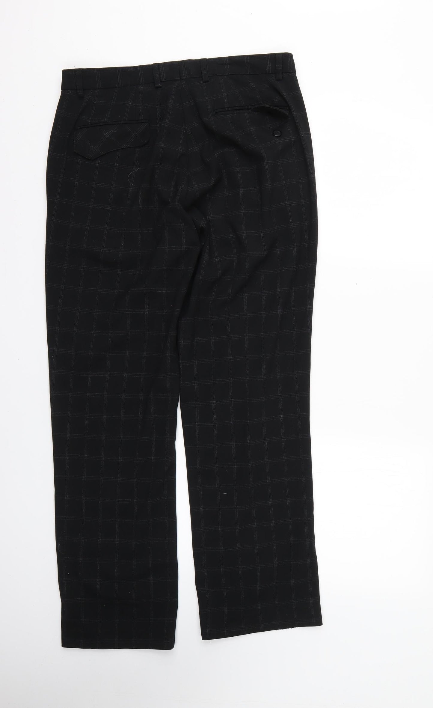 Cedar Wood State Mens Black Check  Trousers   L28 in