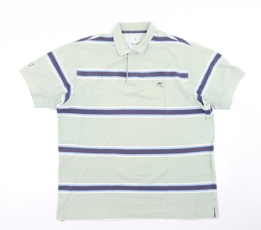 Kartel Mens Green Striped   Polo Size L