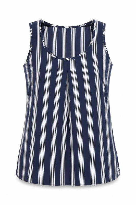 Anthology Womens Blue Striped  Basic Tank Size 12