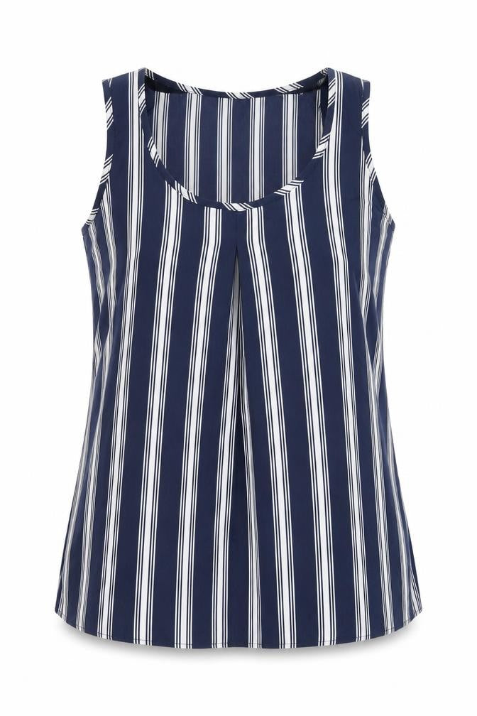 Anthology Womens Blue Striped  Basic Tank Size 12