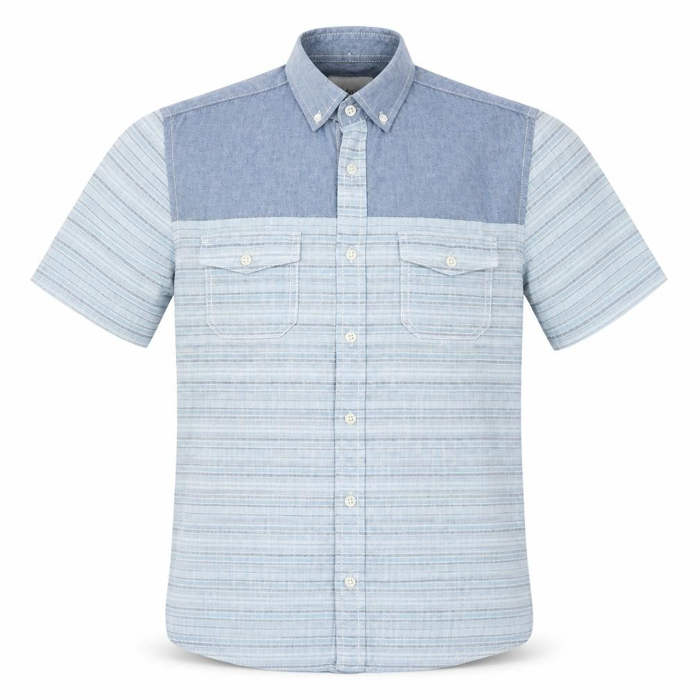 Easy Mens Blue Striped   Button-Up Size S