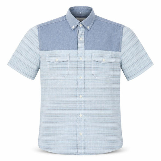 Easy Mens Blue Striped   Button-Up Size S