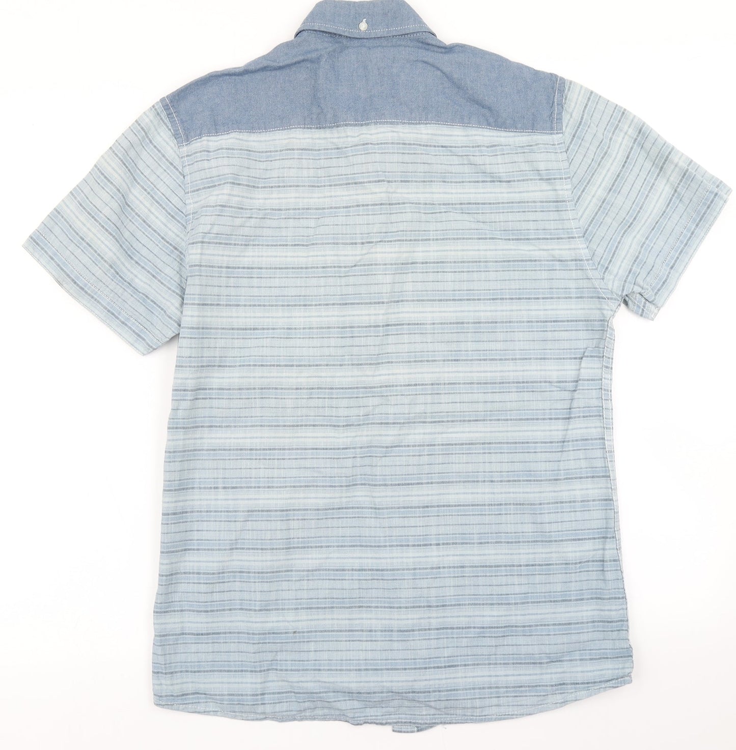 Easy Mens Blue Striped   Button-Up Size S