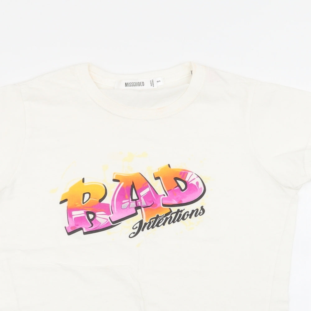 Missguided Womens White   Basic T-Shirt Size S