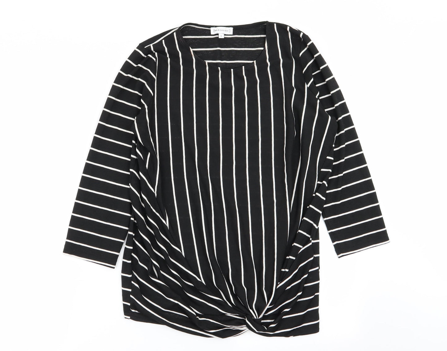 Warehouse Womens Multicoloured Striped  Basic T-Shirt Size 10