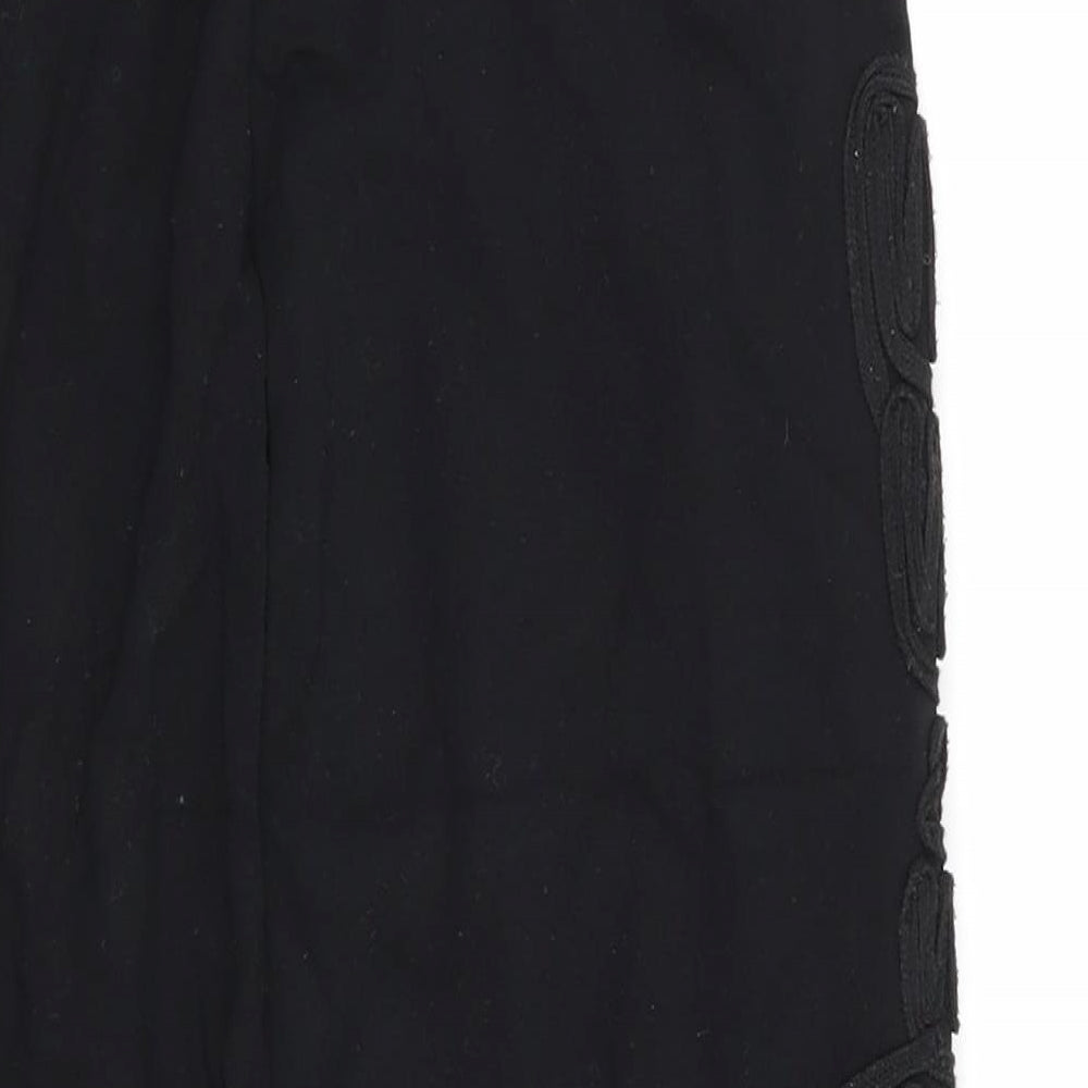 Miss Selfridge Womens Black Geometric  Straight & Pencil Skirt Size 8  - Stretch waistband