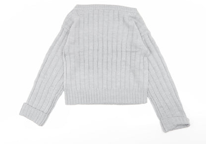 PRETTYLITTLETHING Womens Grey   Pullover Jumper Size M