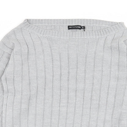 PRETTYLITTLETHING Womens Grey   Pullover Jumper Size M