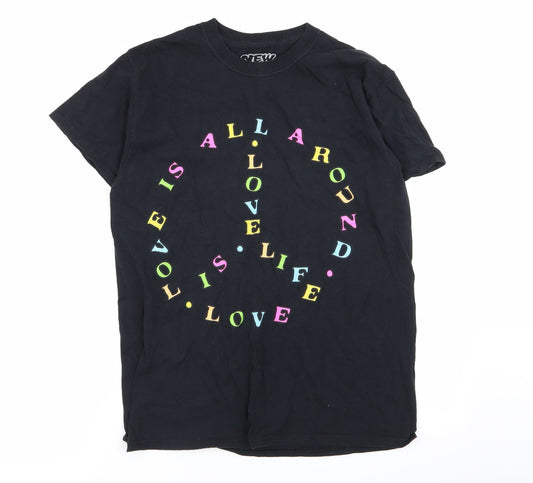 New Love Club Womens Black   Basic T-Shirt Size S