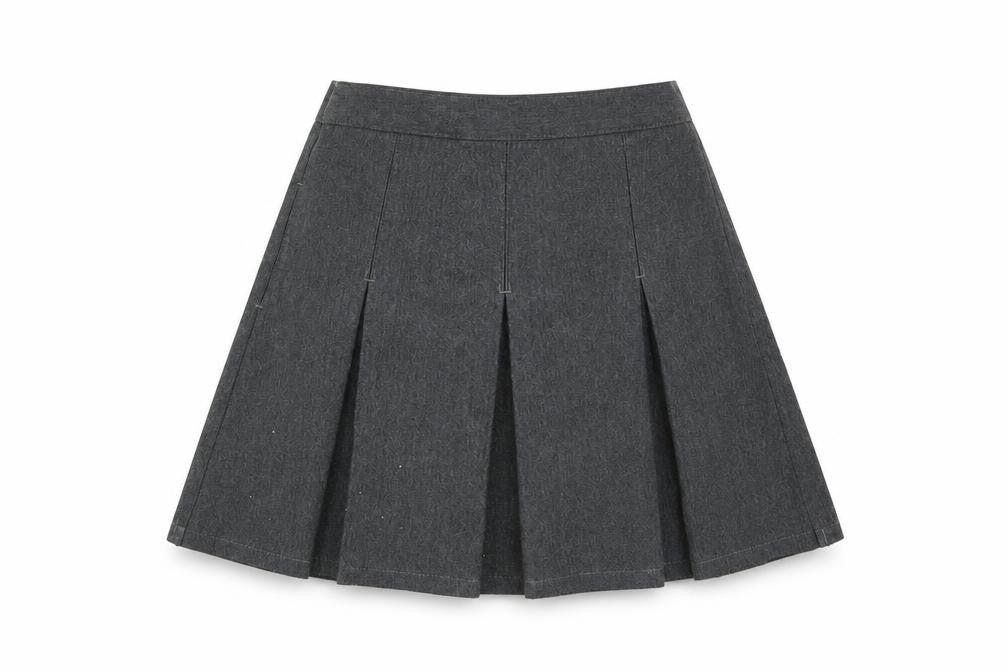 Marks & Spencer Girls Grey   Pleated Skirt Size 5-6 Years
