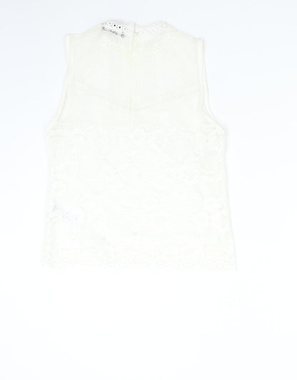 New Look Womens Ivory  Lace Basic Blouse Size 12