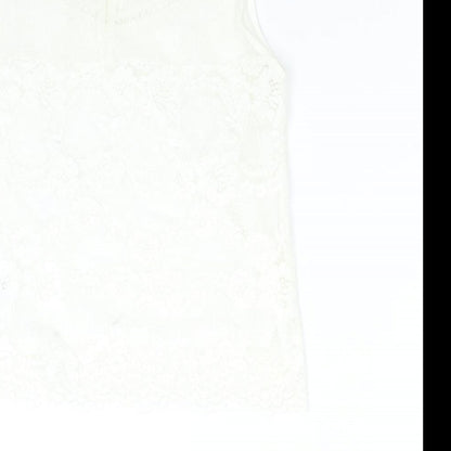 New Look Womens Ivory  Lace Basic Blouse Size 12