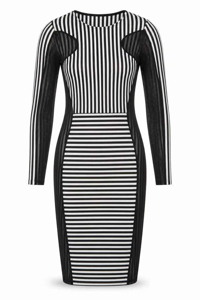 Ribbon Womens Multicoloured Striped  Bodycon  Size 8