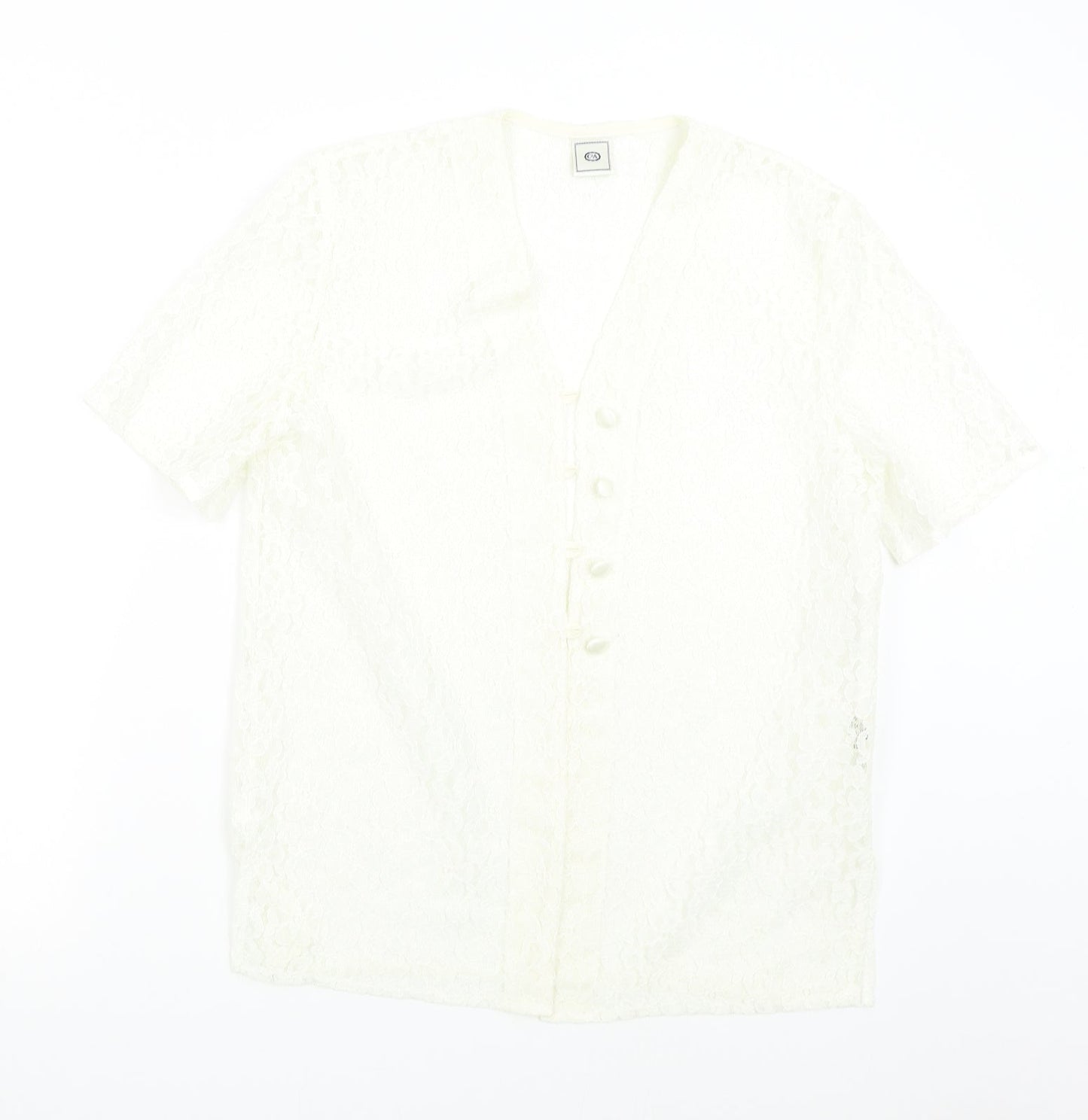 C&A Womens Ivory  Lace Basic Blouse Size 12