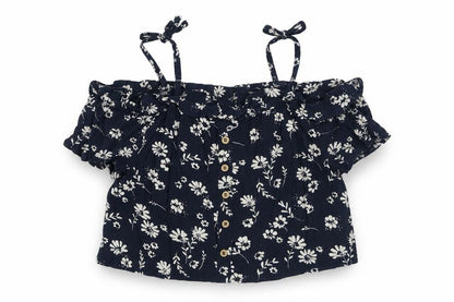 Next Girls Blue Floral  Basic Blouse Size 8 Years