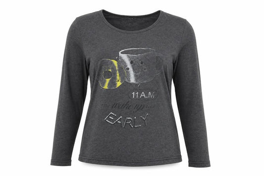 Preworn Womens Grey Solid  Top Pyjama Top Size L
