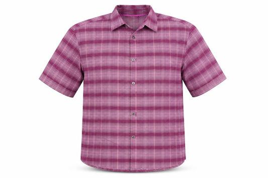 Marks & Spencer Mens Pink Check   Button-Up Size M