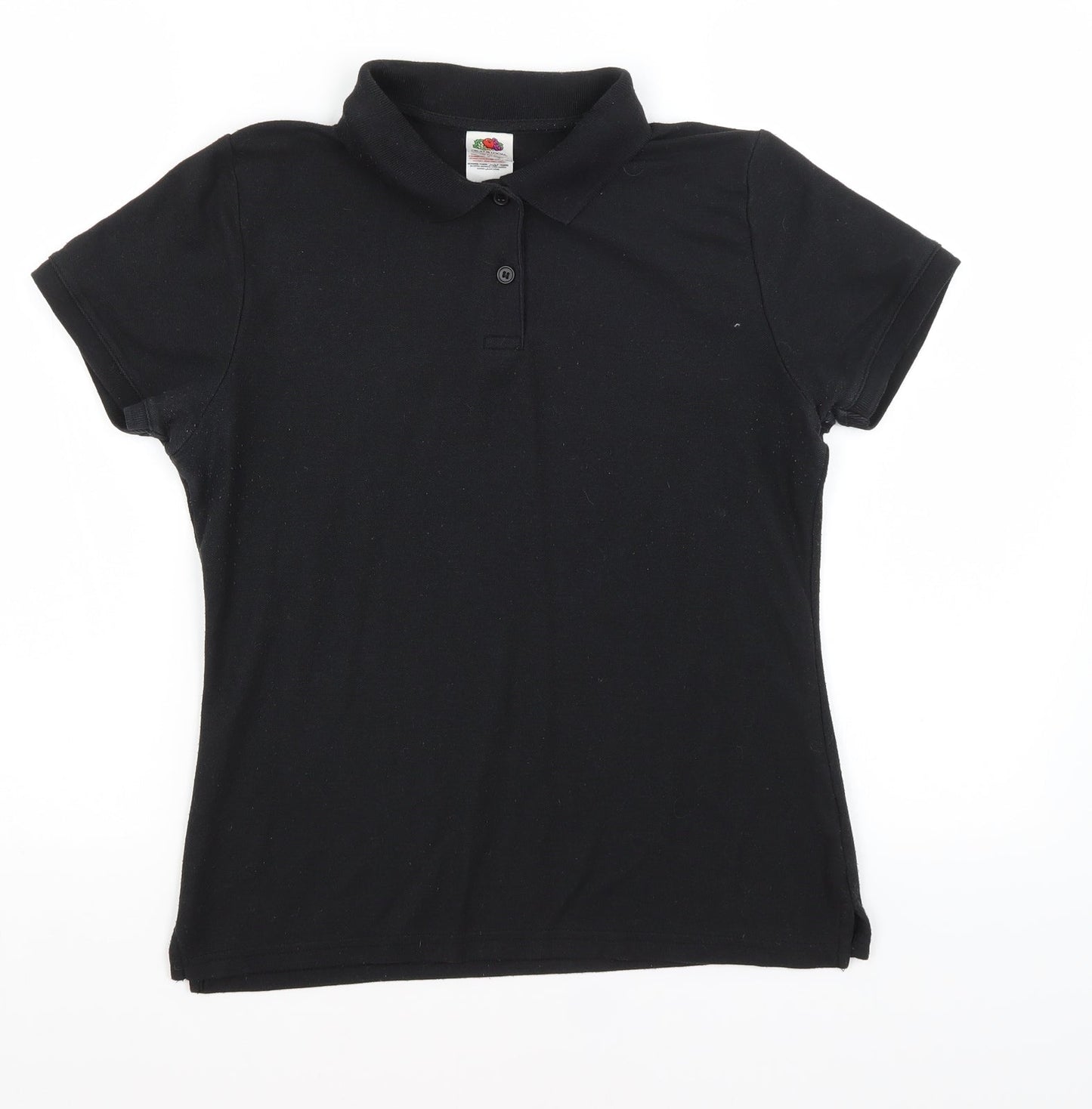 Fruit of the Loom Womens Black   Basic Polo Size M