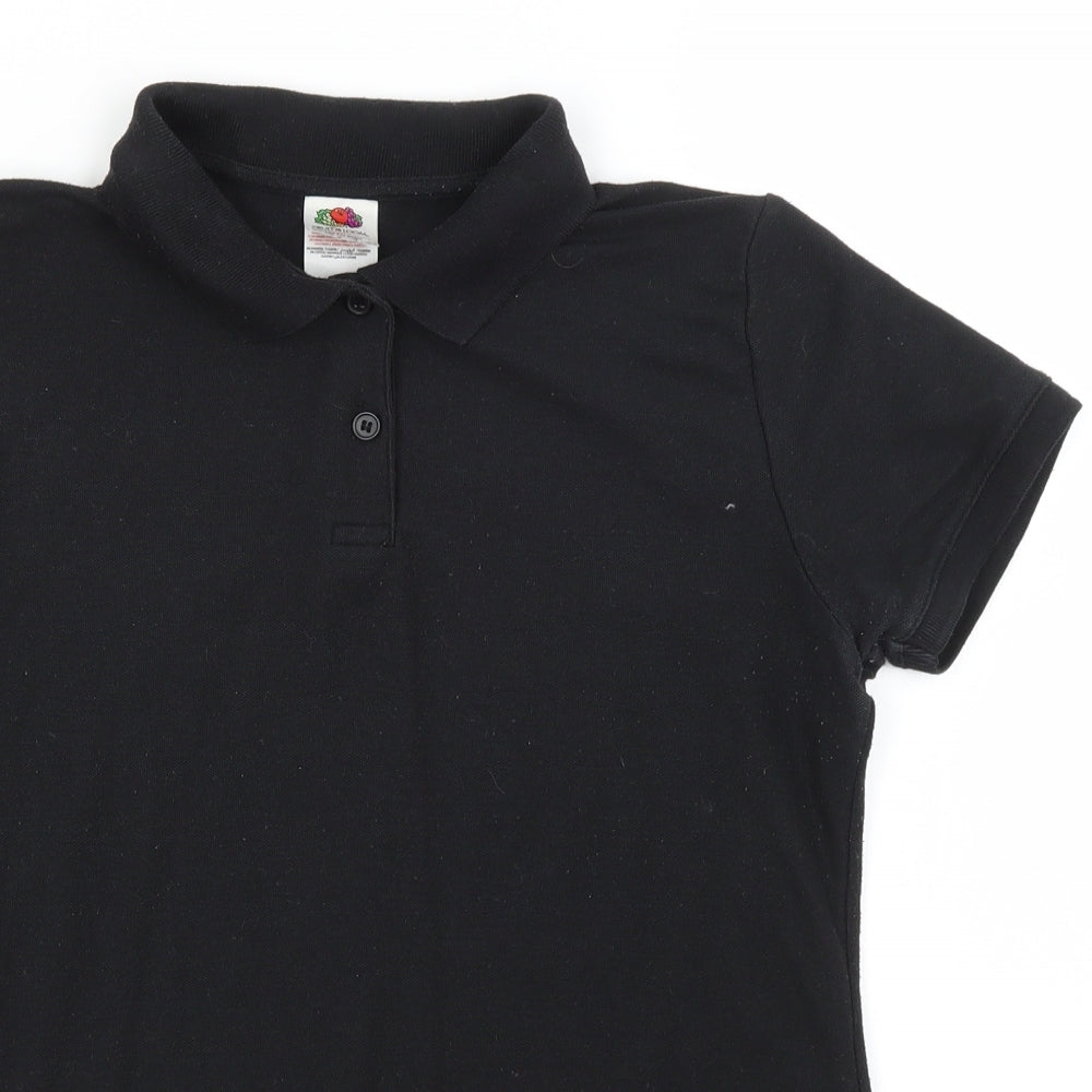 Fruit of the Loom Womens Black   Basic Polo Size M