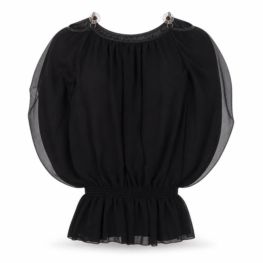 Preworn Womens Black   Tunic Blouse Size S